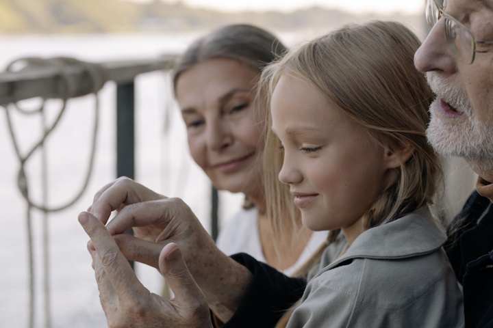 Grandparents and their granddaughter